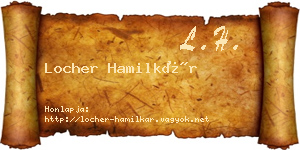 Locher Hamilkár névjegykártya